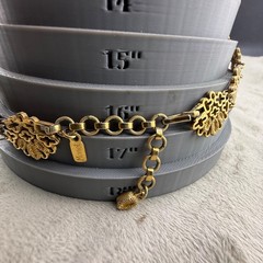 Vintage Monet Bib Necklace Runway Cleopatra Gold Tone Signed 17”