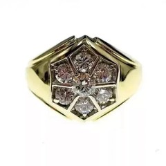 2.85Ct Art Deco Created Diamond Men’s Anniversary 14k Yellow Gold Finish Ring