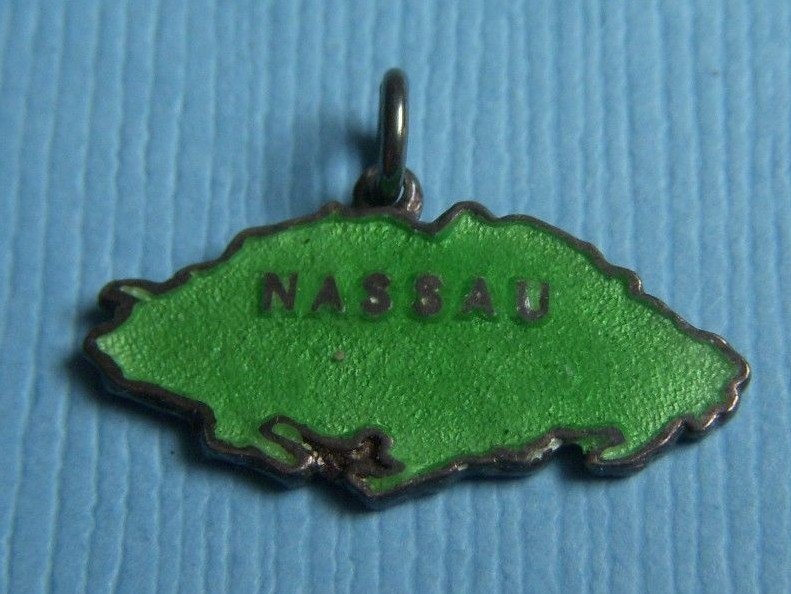 Vintage TLM enamel Nassau Bahamas sterling charm