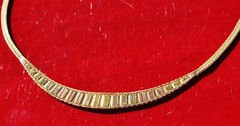 14k multi tone gold necklace Italian 16.0″ link chain vintage handmade 7.6gr