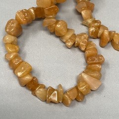 Gemstone Necklace Peach Orange Chip Stone Beads Collar Healing Energy Boho 18″