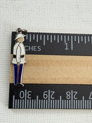 Nassau Bahamas Sterling Silver and Colored Enamel Police Officer Charm Pendant