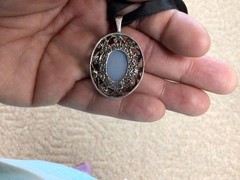 Beautiful Estate Jezlaine Sterling Silver Cameo Pendant Necklace