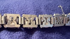 Wiess NY New York Braclet Silver Tone Chain Link 7 Inch Vintage
