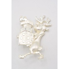 Danecraft Vintage Reindeer Pin Brooch Christmas Gifts NOS Signed 1980s BinAH