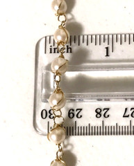 Beautiful Delicate Gold Tone Wrapped Faux Pearls Bracelet 7″ Costume Jewelry