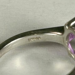 Vintage Sterling Silver Brilliant Round Cut Amethyst Ring. Size 5.50+.