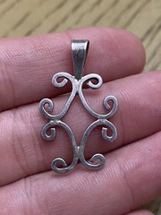 Vintage Designer Kausana MEXICO 925 Sterling Silver Open Design Slide Pendant
