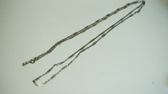 Art Deco German Silver Gustav Hauber Muff Guard Chain Necklace Bar Links Rivets