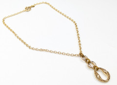 VTG Landau Champagne Rhinestone Gold Tone Triple Y-Drop Pendant Necklace 24″