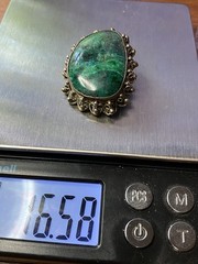 Vintage Israel 835 Eilat Green Oval Stone Pendant Brooch/Pin 1.5″ x 1.25″