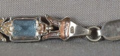 Vintage sterling silver BRACELET 6 different semiprecious stones marked RDC