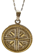 Sterling Silver and Gilt Gold Token Of Morndinsamman Celtic Pendant Necklace