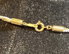 Vintage Two-Tone Rope Chain Necklace – Gold & White Twist – Marked JAPAN