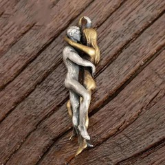 Lovers Couple Hug Pendant Necklace Romantic Love Charm Jewelry Gift for Her Him