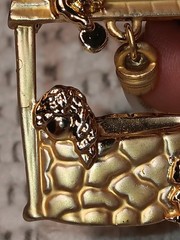 AJC Vintage Angels Wishing Well Dangle Accent Bucket Brooch Pin