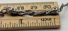 Vtg. Silver Tone Twisted Chain Charm Necklace 17″ Spring Ring Clasp Minimalist