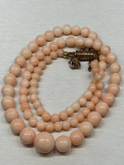 antique natural angel skin coral necklace 39 gram