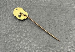 Vintage Art Nouveau Lady Face Stick Pin Gold Tone Brass Antique Victorian Era