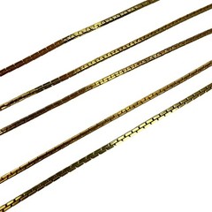 Vintage Gold Tone 59” Box Chain Opera Length Necklace and Monet Tag Bracelet