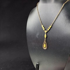 Vintage Barzel 18kt Gold Plated Gold,Green,Yellow Chrystals 10″ Necklace