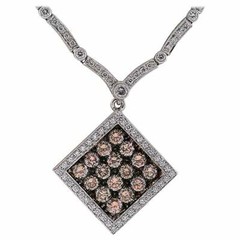 Vivid Round Cubic Zirconia 7.13 Carat Fancy Color Cubic Zirconia Silver Necklace