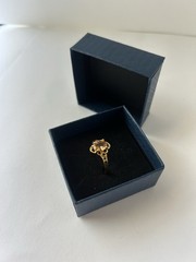 Vintage Orange Cubic Zirconia Ring Gold Plated Womens Size 8.5