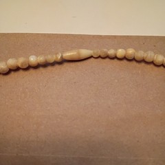 Vintage Graduated Mother of Pearl Shell Bead Necklace Silk Strung