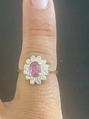 14KT Yellow Gold Ruby & Diamond Ring. Size 6.75 (K49)