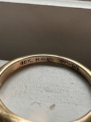 Avon 18K HGE Gold Tone Ring Clear Stone Size 7 Vintage Signed Estate Jewelry