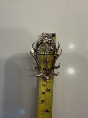 Vintage German Jäger Hunting Brooch Stag Antlers Hirschfänger Sword Silver Tone