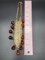 Gorgeous Double Layered Statement Necklace with Acrylic Charm Beads