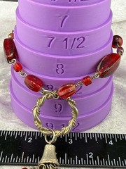 Vintage Red Glass Tassel Bracelet 8.5”