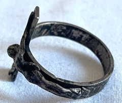 VINTAGE STERLING SILVER CRUCIFIX RING SIZE 9 – FREE SHIP
