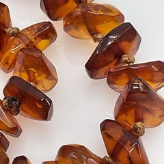 Vintage Baltic Amber Graduated Nugget Necklace Cognac 70g Endless Strand 28 in