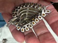 Vintage Joseph Wiesner N.Y. brooch/earrings set, aqua blue REDUCED PRICE