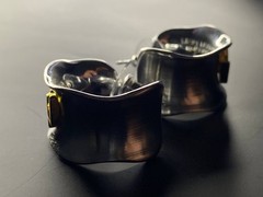 Vintage Yves Saint Laurent Two-Tone Sculptural Earrings 3cm