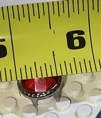 50 Lot Vintage Red Plastic JEWEL with metal rim for material stud foe rhinestone