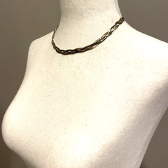 Vintage Medici Signed Two Tone Gold & Silver Braided 16″ Chain Necklace