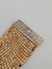 NOIR 1980s Gold Plated Wide Mesh Metal bracelet size 7 (read)