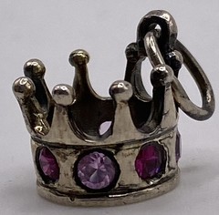 Brown County Sterling Silver Rhinestone Purple Charm 2.3g 1/2”