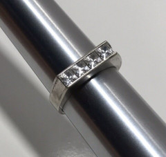 Vintage 925 Sterling Silver CZ Mens Ring Size 10.25 Signed JJJ