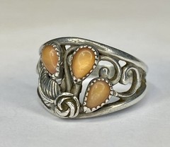 VTG 925 Sterling Silver Spiny Oyster Wheeler Manufacturing Company Ring Sz 10