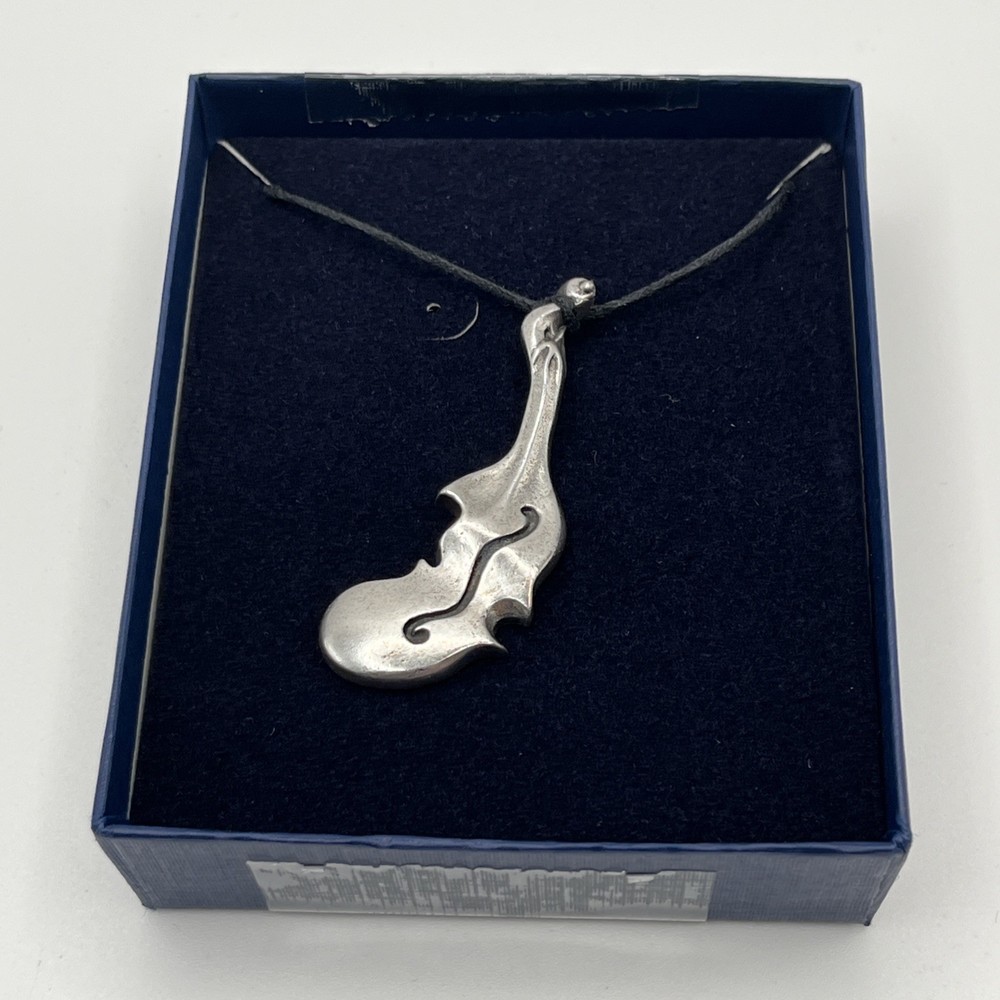 Vintage Salvador Dali Museum Melting Cello Pendant Necklace Surrealist Boxed