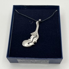 Vintage Salvador Dali Museum Melting Cello Pendant Necklace Surrealist Boxed