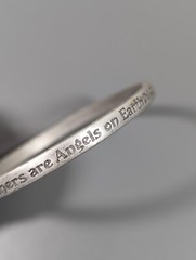 Vintage Pewter Mom Angel Love Bangle Bracelet 8.5 in