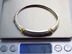 Abraham David Lowenstark Sterling Silver Diamond Hinged Bracelet ADL 925 7 Inch