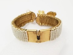 Unsigned Faux Pearl Bracelet Earrings Set Hagler St Gielar Demario Haskell Era