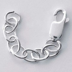 Sterling silver 4.7mm oval cable chain 2″ extender with lobster clasp