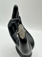 18K GOLD ELECTROPLATE Vintage Cocktail STATEMENT Shield Ring Sz 6